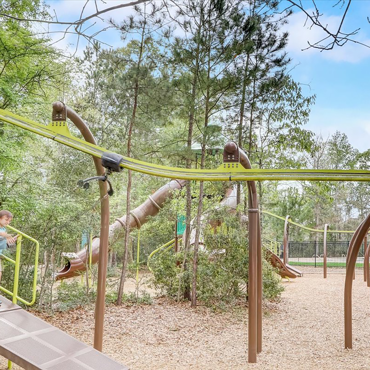 Playground with zipline